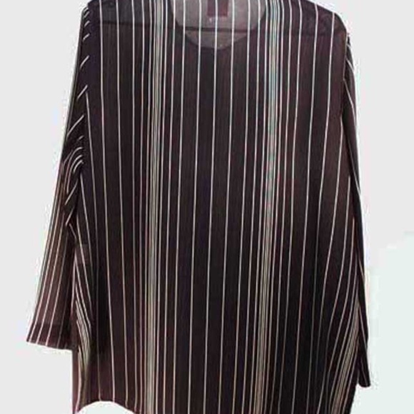 BLOUSE, SHEER, LONG SLEEVES, MISSES 14, ADDITION ELLE SPORT, FINE VERTICAL STRIP - Picture 3 of 3